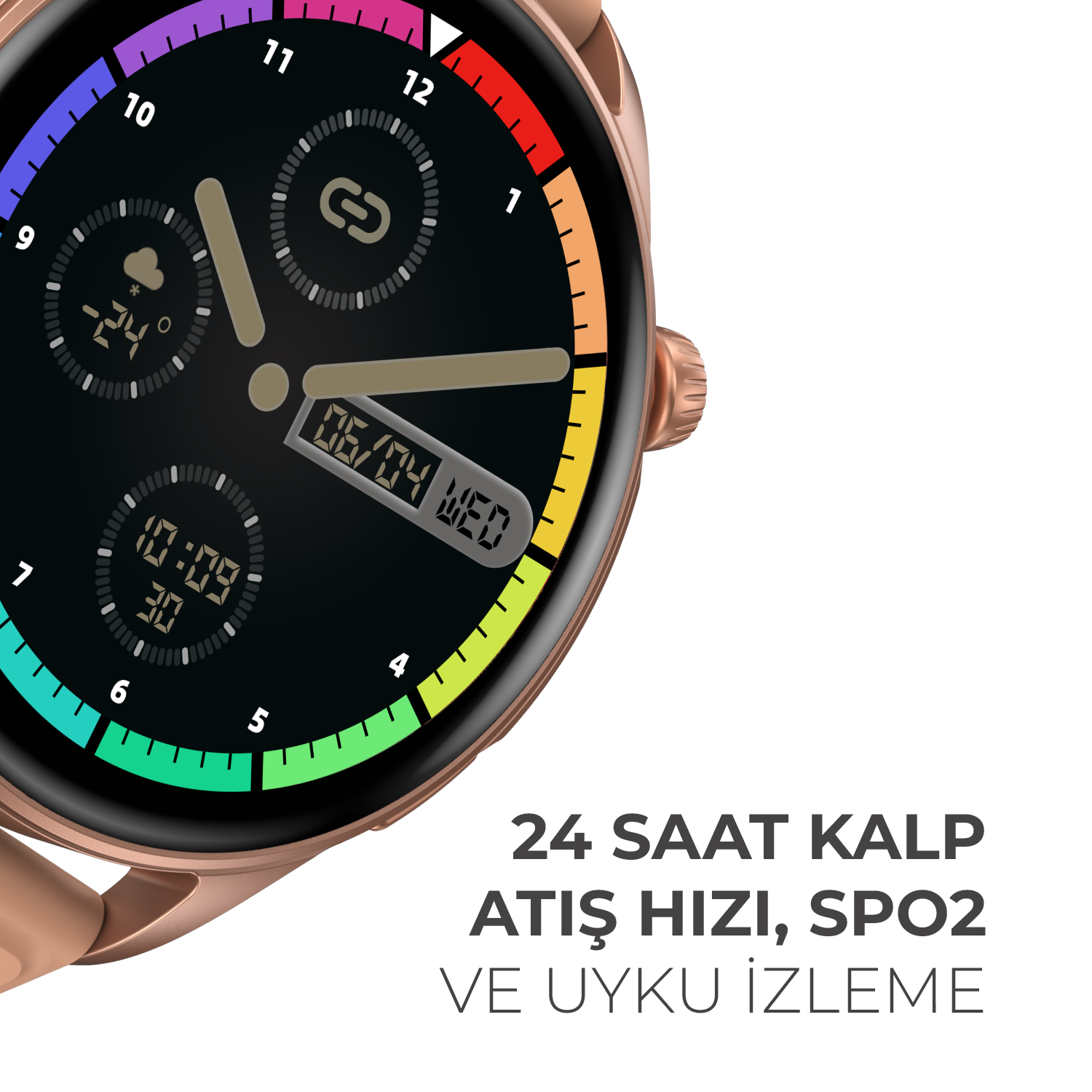 Btalk 3 Pro - Rose Pink Akıllı Saat, Zarif Ve Fonksiyonel, Kadın Sağlığı Takibi