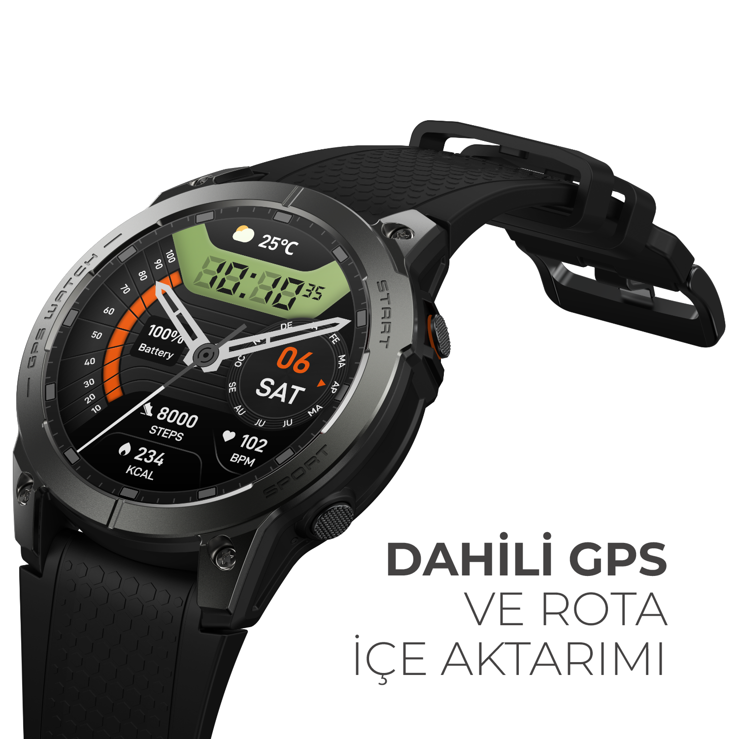 Stratos 3 Pro Black Akıllı Saat - Siyahı, Dayanıklı Gövde, Çoklu Spor Modları