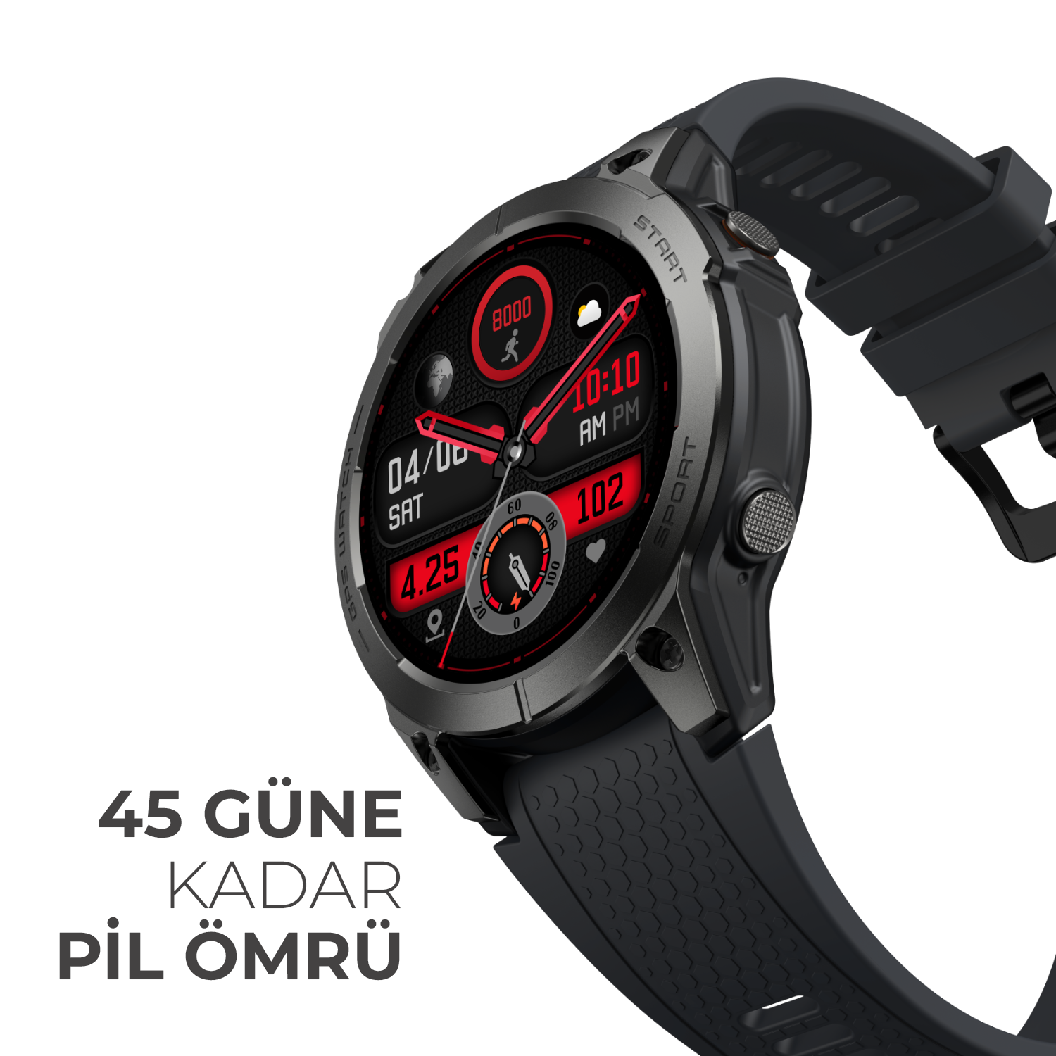 Stratos 3 Pro Black Akıllı Saat - Siyahı, Dayanıklı Gövde, Çoklu Spor Modları