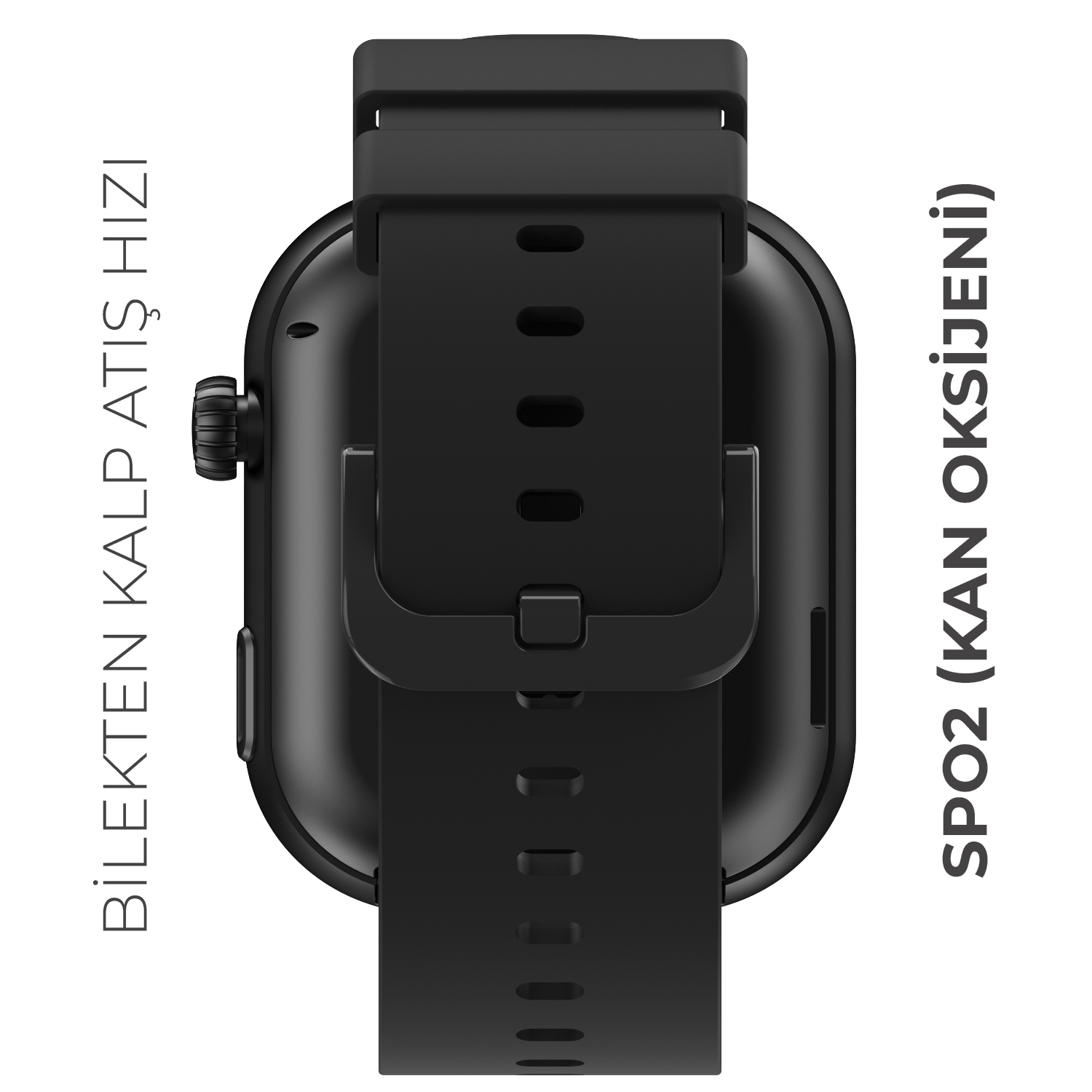 Btalk Plus - Jet Black Akıllı Saat Zarif, Paslanmaz Çelik Gövde, Kalp Atış Hızı Monitörü
