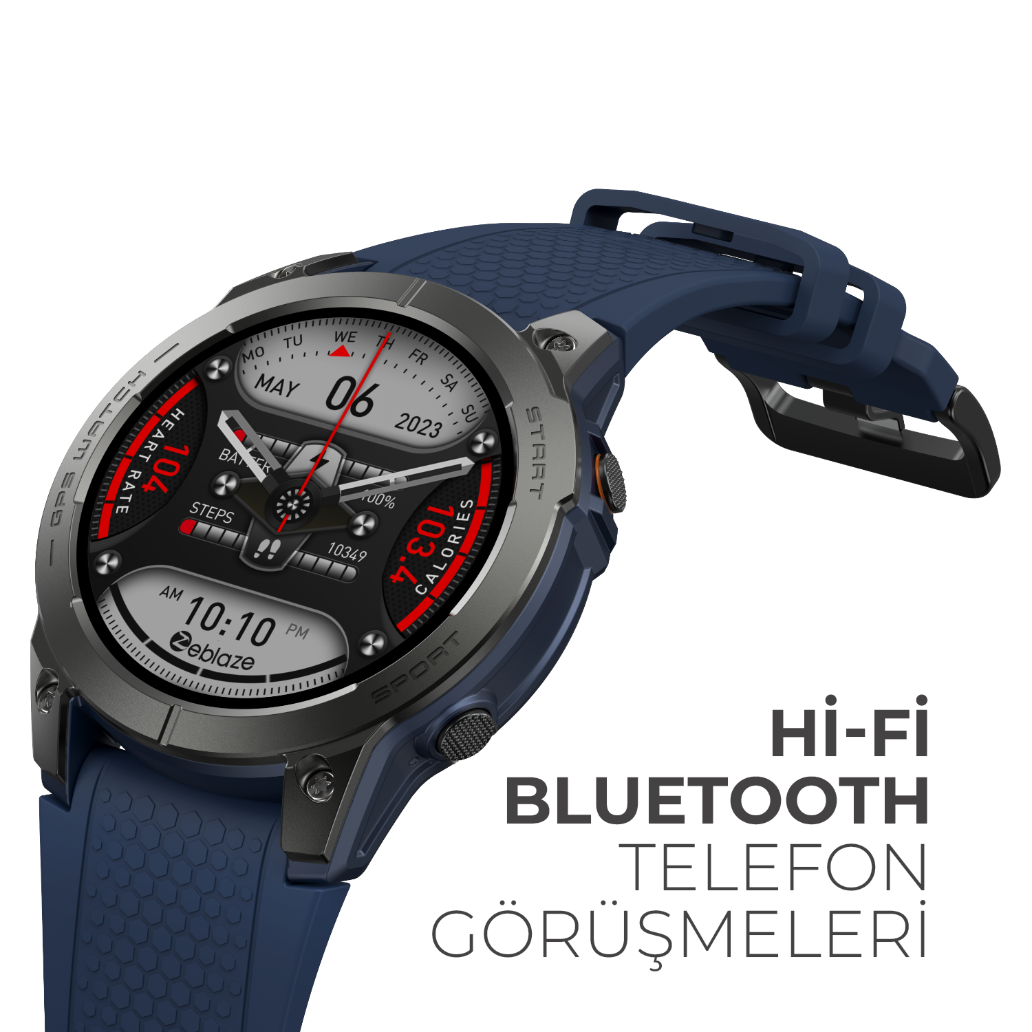 Stratos 3 Pro Blue Akıllı Saat - Mavi, 1.43" Ekran, Coming® Gorilla Glass