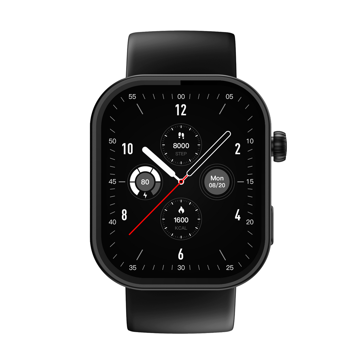 Btalk Plus - Jet Black Akıllı Saat Zarif, Paslanmaz Çelik Gövde, Kalp Atış Hızı Monitörü